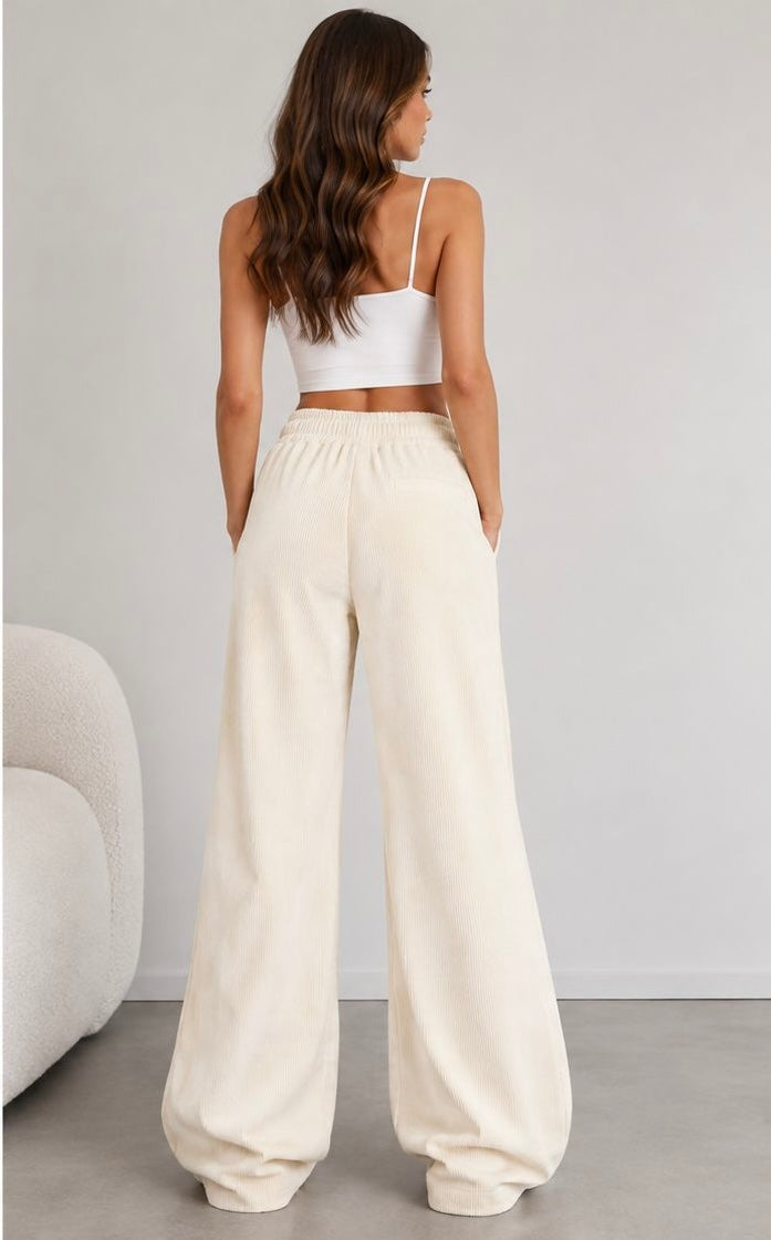 Cloud Corduroy Wide-Leg Pants