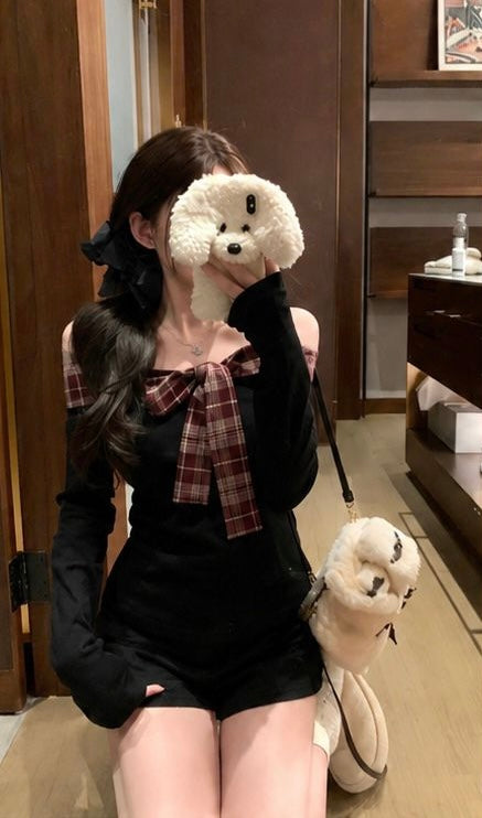 Plaid Bow Top