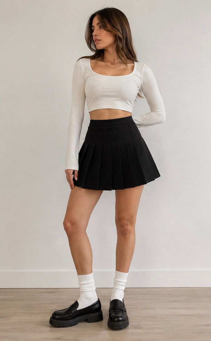 Pleated Mini Skirt