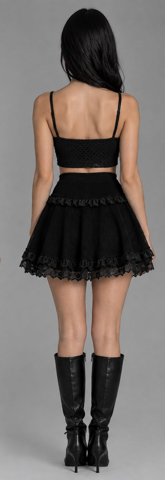 Gothic Cross Lace Mini Skirt