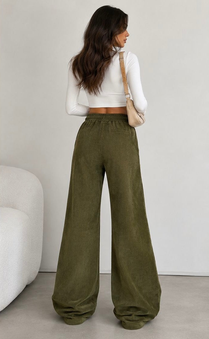 Cloud Corduroy Wide-Leg Pants