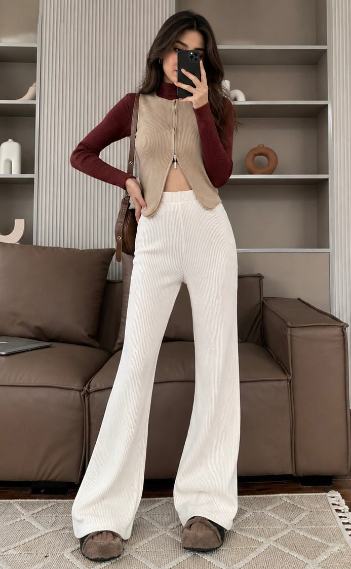 Ribbed Flare Pants
