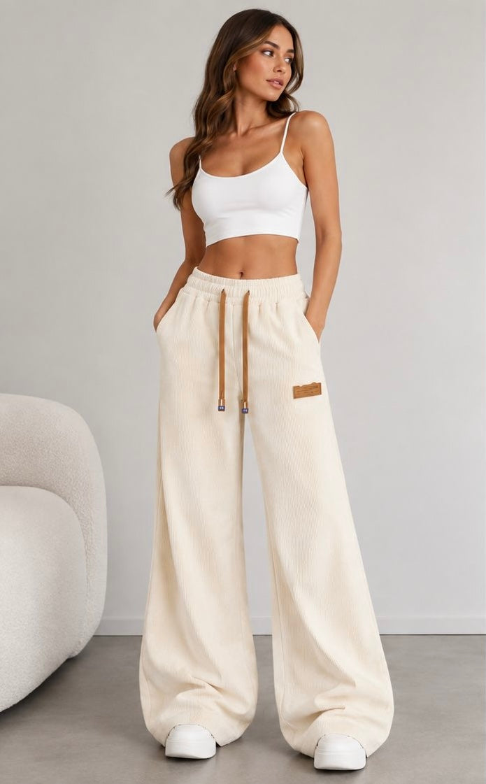 Cloud Corduroy Wide-Leg Pants