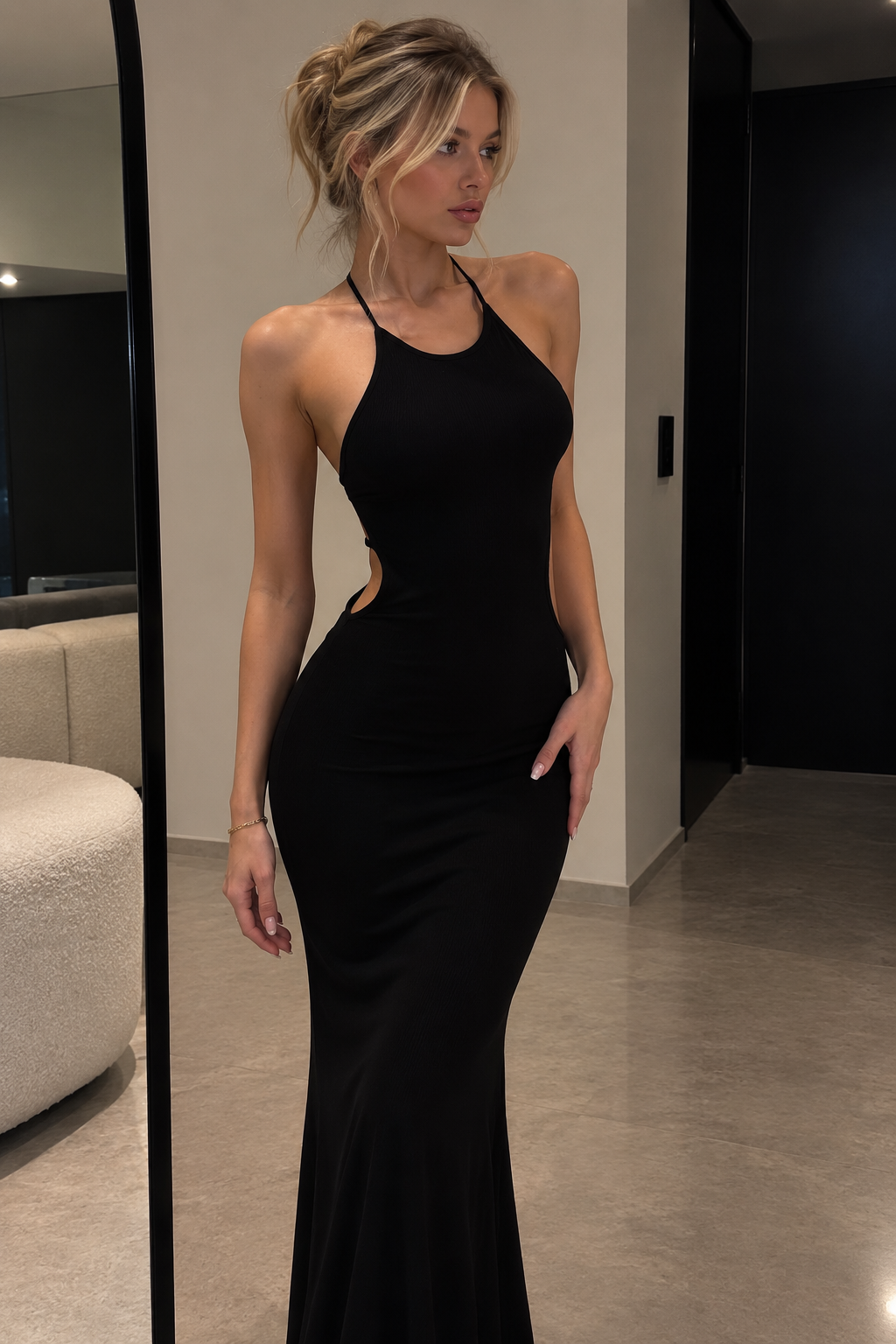 Midnight Cutout Maxi Dress