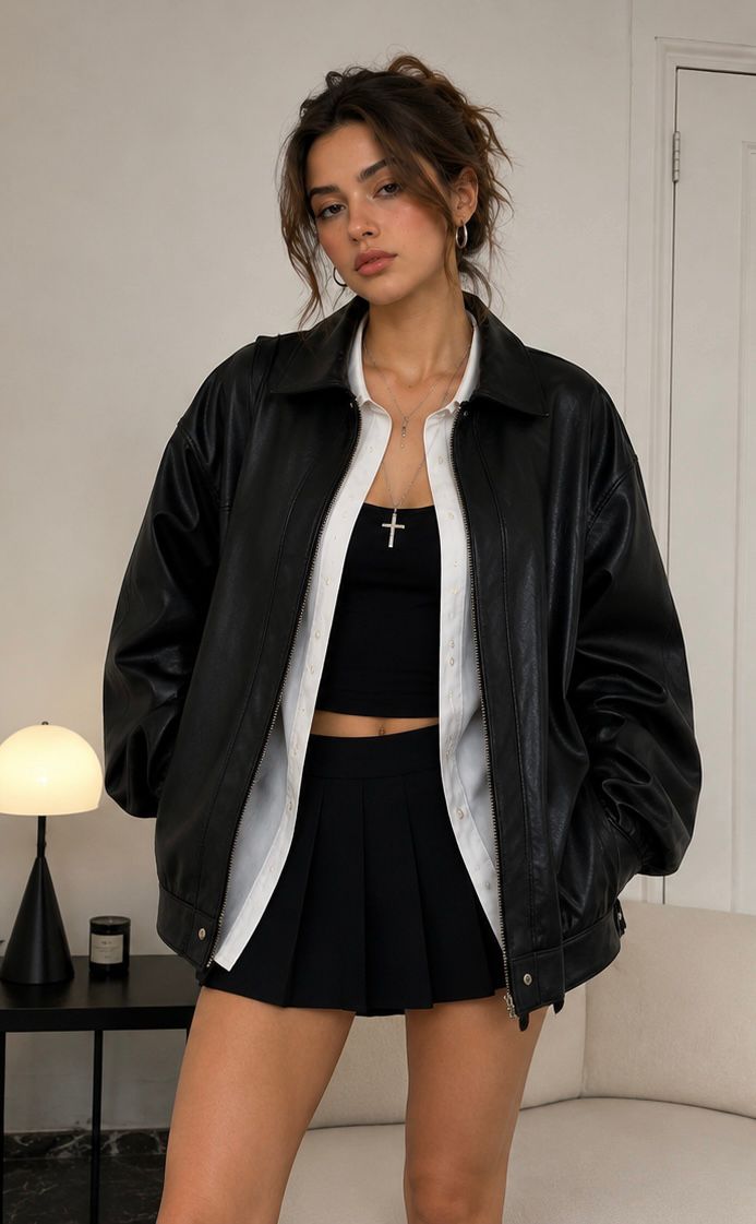 Oversized Leather Jacket