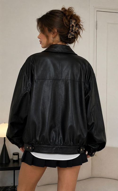 Oversized Leather Jacket